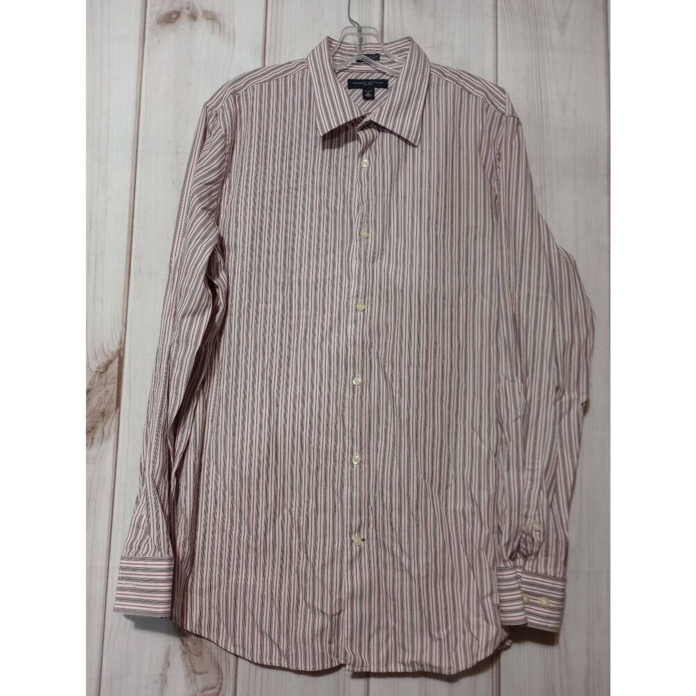 Banana Republic Shirt Men's Extra Large Brown Orange Long Sleeve Button Front